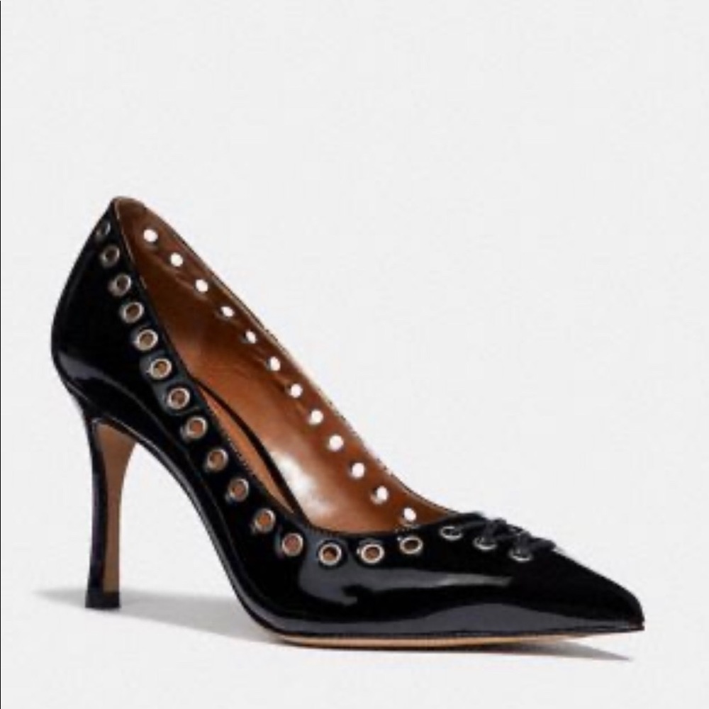 Coach Varick Pump Size 9.5 Black Patent Brand New